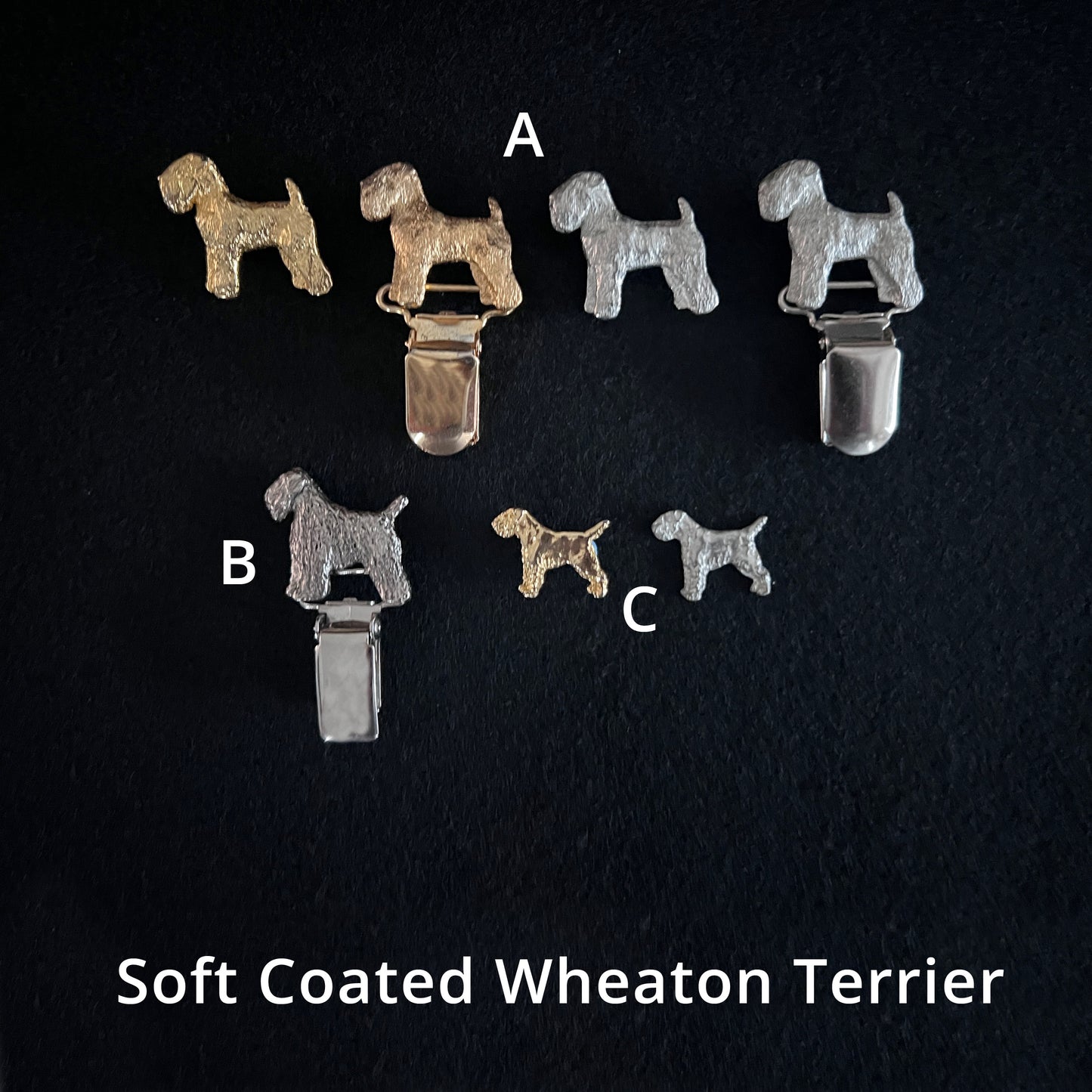 Soft Coated Wheaton Terrier - Brooches, Showclips & Tiebars