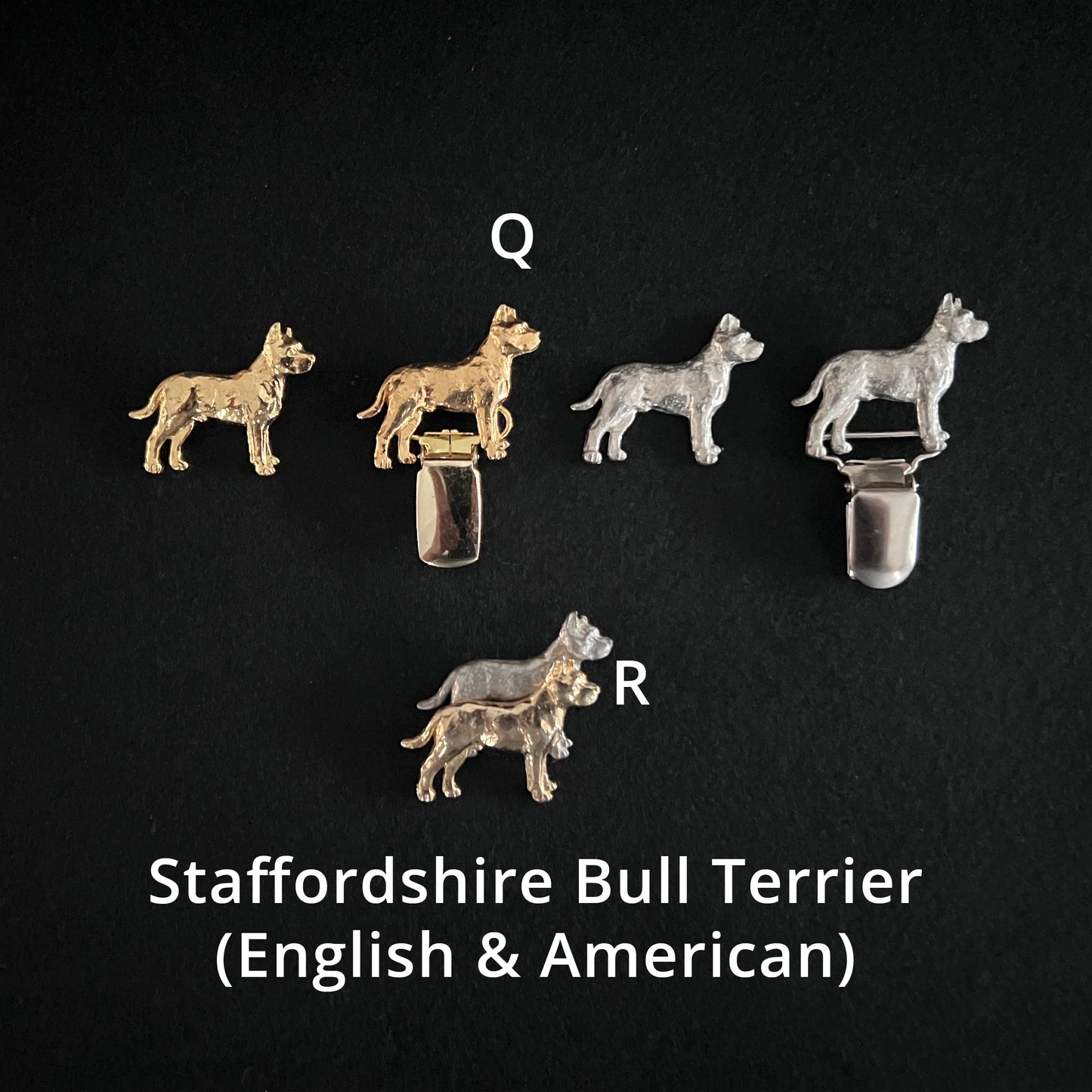 Staffordshire Bull Terrier (English & American) - Brooches, Showclips & Tiebars