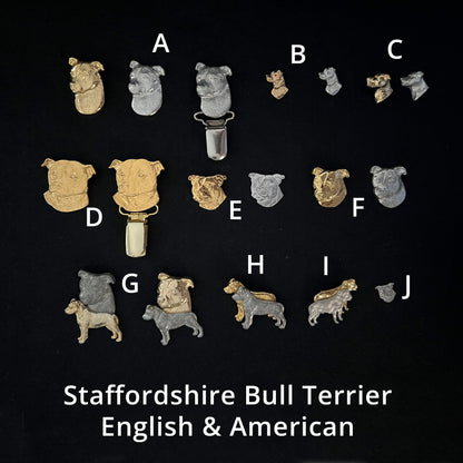 Staffordshire Bull Terrier (English & American) - Brooches, Showclips & Tiebars