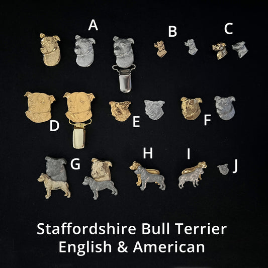 Staffordshire Bull Terrier (English & American) - Brooches, Showclips & Tiebars