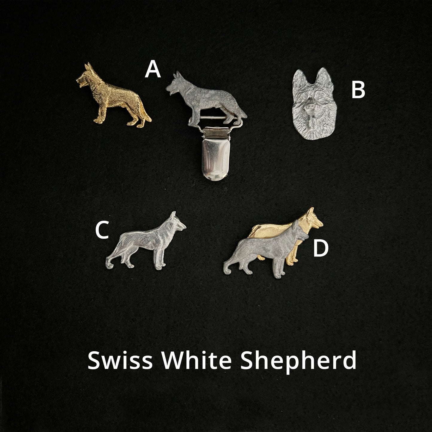 Swiss White Shepherd - Brooches, Showclips & Tiebars