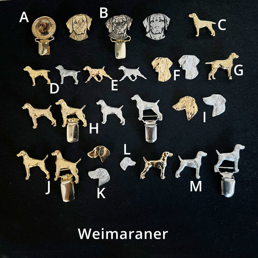 Weimaraner - Brooches, Showclips & Tiebars