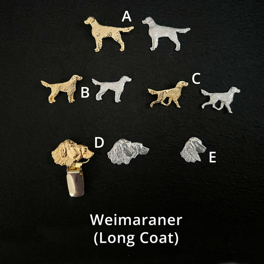 Weimaraner Long Hair - Brooches, Showclips & Tiebars