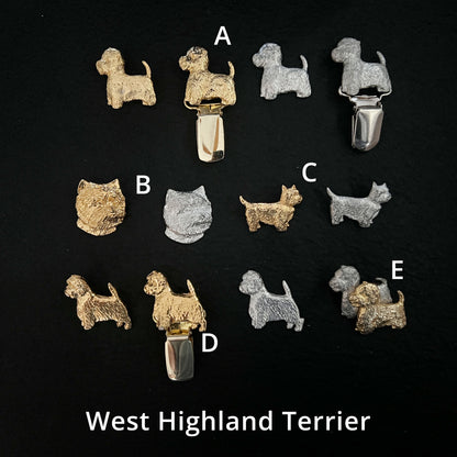 West Highland Terrier - Brooches, Showclips & Tiebars