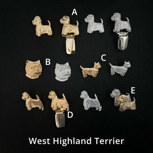 West Highland Terrier - Brooches, Showclips & Tiebars